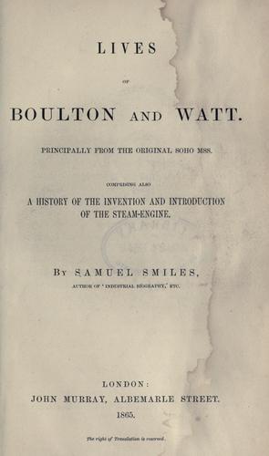 Cover for Lives of Boulton and Watt.