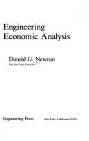 Cover for Engineering economic analysis