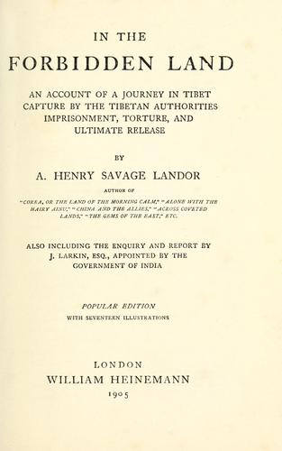 Cover for In the forbidden land