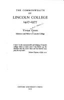 Cover for The Commonwealth of Lincoln College, 1427-1977