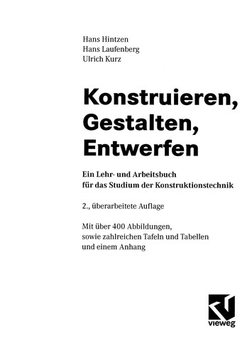 Cover for Konstruieren, Gestalten, Entwerfen