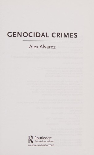 Cover for Genocidal crimes