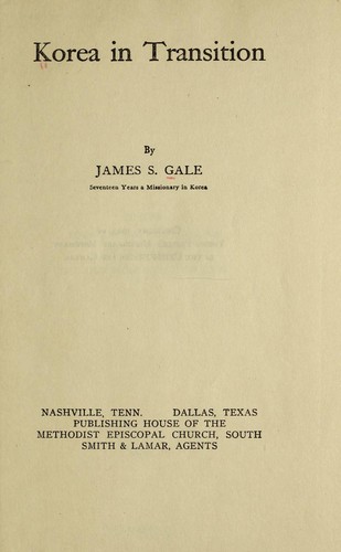 Cover for Korea in transition