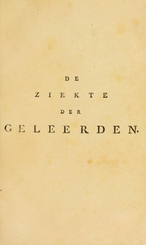 Cover for De ziekte der geleerden
