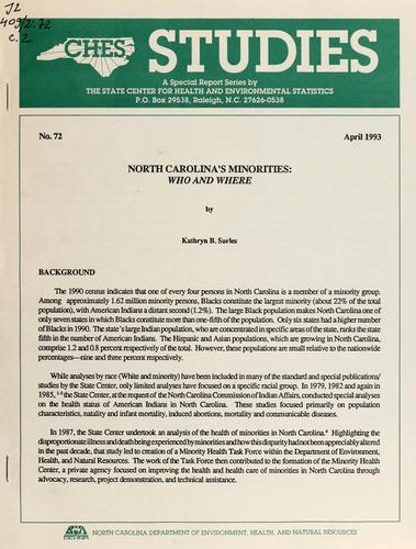 Cover for North Carolina's minorities