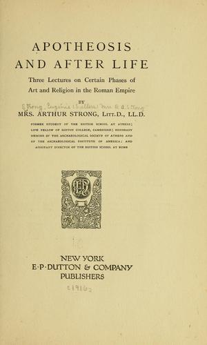 Cover for Apotheosis and after life