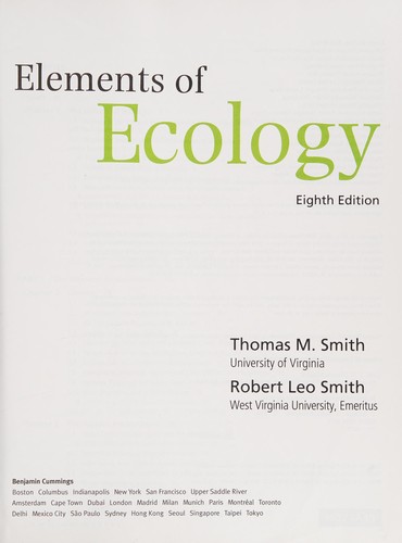 Cover for Elements of ecology