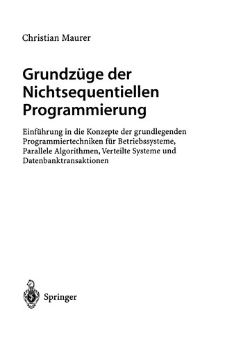 Cover for Grundzüge der Nichtsequentiellen Programmierung