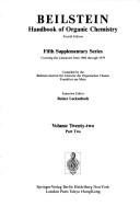 Cover for Beilstein: Handbook of Organic Chemistry (Beilstein: Handbook of Organic Chemistry: 5th Supplementary Series)