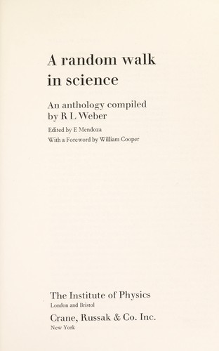 Cover for A random walk in science