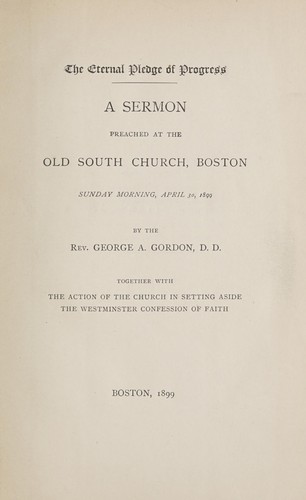 Cover for The eternal pledge of progress