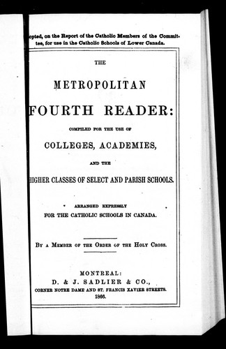 Cover for The metropolitan fourth reader