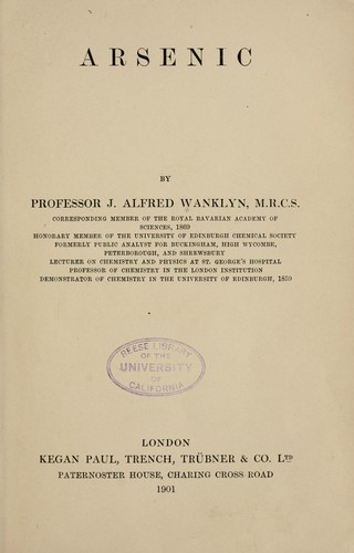 Cover for Arsenic