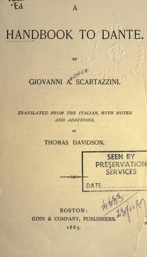 Cover for A handbook to Dante