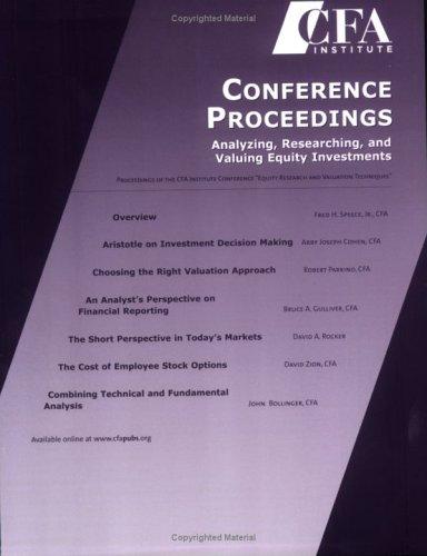 Cover for Analyzing, Researching, and Valuing Equity Investments