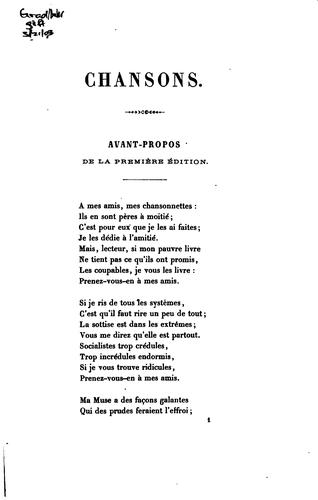 Cover for Chansons de Gustave Nadaud: avec un portrait de l'auteur et une chanson autographe