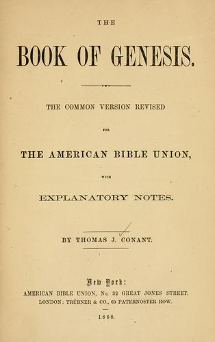 Cover for book of Genesis