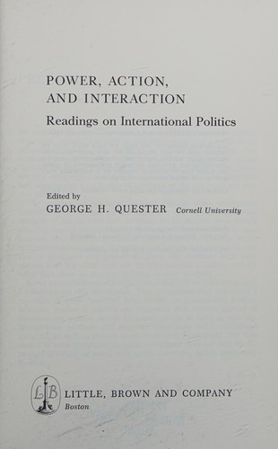 Cover for Power, action, and interaction