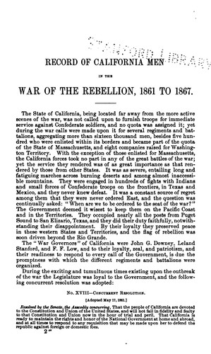 Cover for Records of California Men in the War of the Rebellion, 1861 to 1867