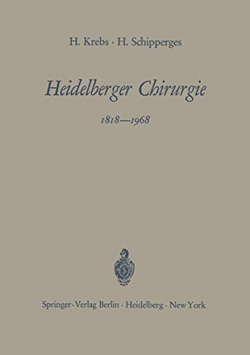 Cover for Heidelberger Chirurgie 1818–1968