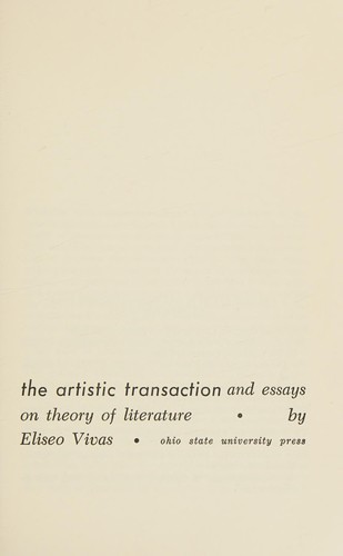 Cover for The artistic transaction