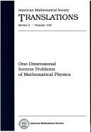 Cover for One-dimensional inverse problems of mathematical physics