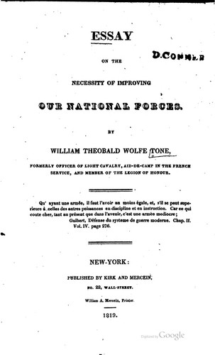 Cover for Essay on the necessity of improving our national forces.