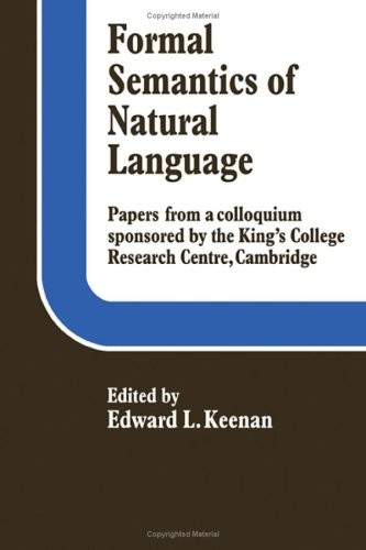 Cover for Formal semantics of natural language