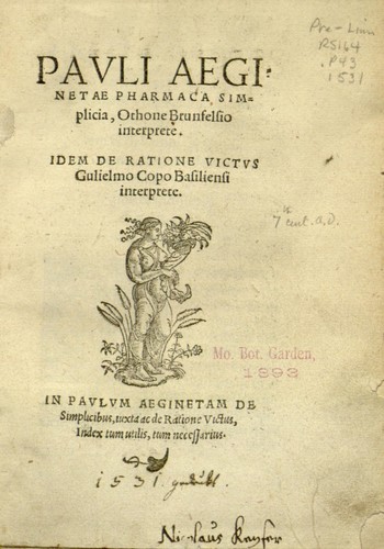 Cover for Pauli Aeginetae Pharmaca simplicia