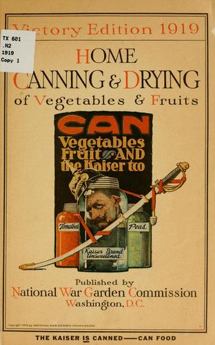 Cover for Home canning & drying of vegetables & fruits.
