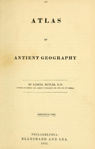 Cover for An atlas of antient [i.e. ancient] geography