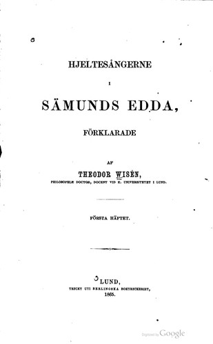 Cover for Hjeltesångerne i Sämunds Edda