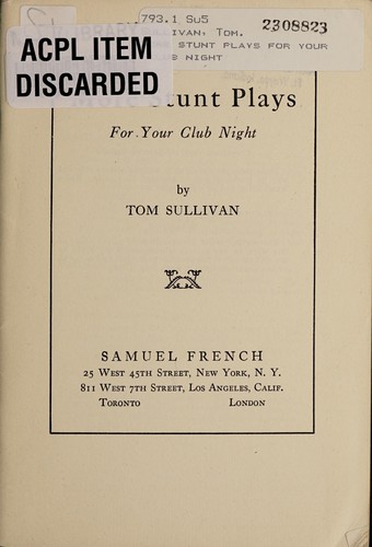 Cover for More stunt plays for your club night.