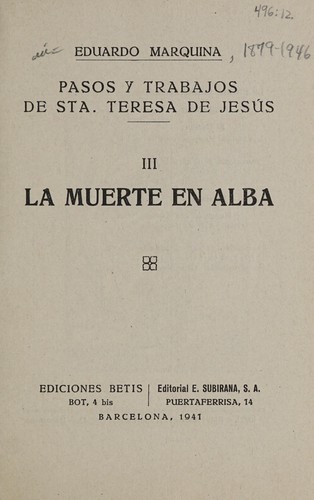 Cover for Pasos y trabajos de Sta. Teresa de Jesús