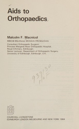 Cover for Aids to orthopaedics