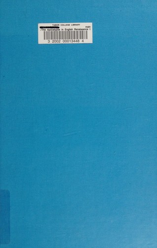 Cover for The Apocalypse in English Renaissance thought and literature