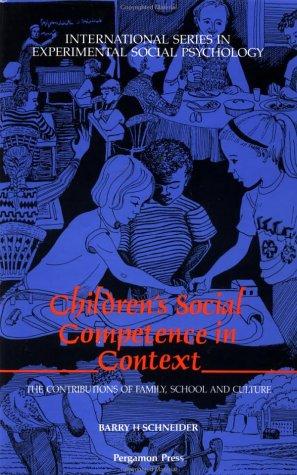 Cover for Children's social competence in context