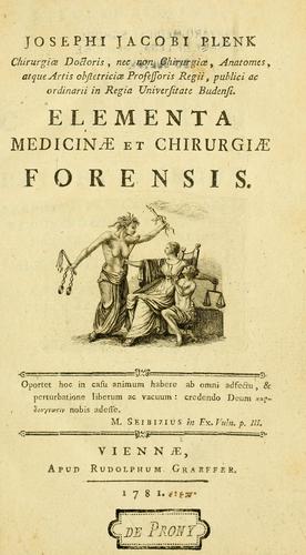 Cover for Elementa medicinae et chirurgiae forensis.