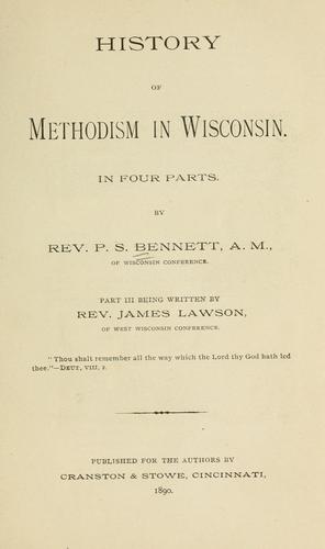 Cover for History of Methodism in Wisconsin.
