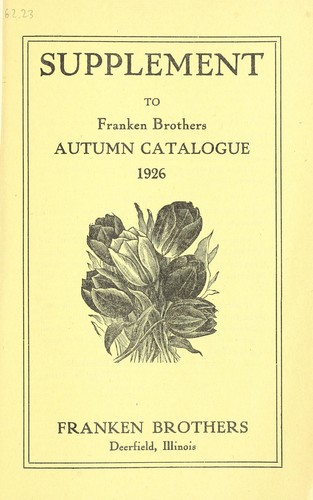 Cover for Supplement to Franken Brothers autumn catalogue 1926