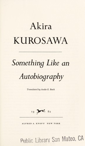 Cover for Something like an autobiography