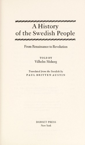 Cover for A History of the Swedish People: Volume II