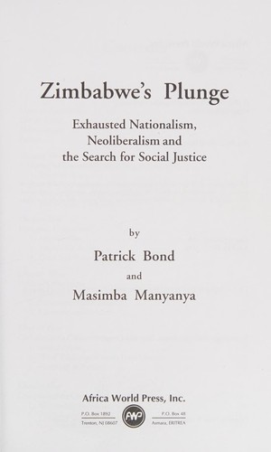 Cover for Zimbabwe's plunge