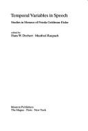 Cover for Temporal Variables in Speech