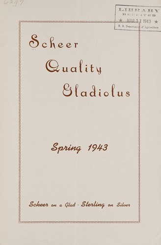 Cover for Scheer quality gladiolus, spring 1943