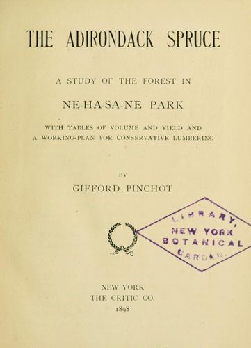 Cover for The Adirondack spruce
