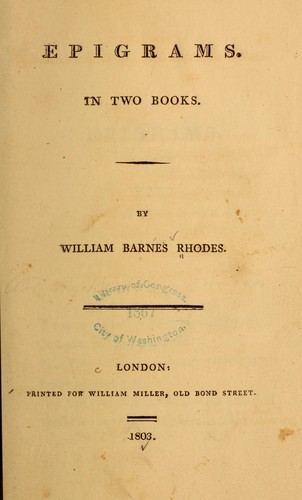 Cover for Epigrams