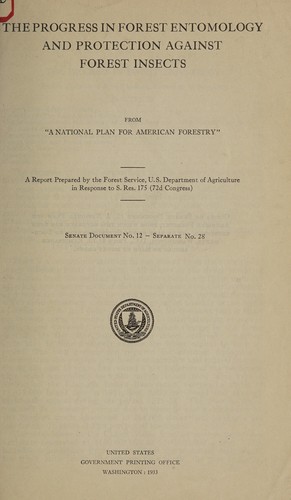 Cover for The progress in forest entomology and protection against forest insects