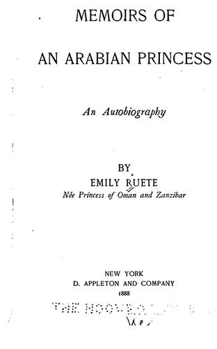 Cover for Memoirs of an Arabian Princess, an Autobiography