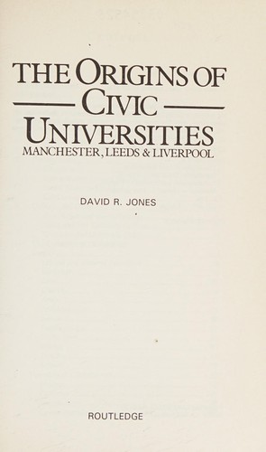 Cover for Origins of Civic Universities